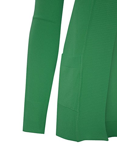 Image of Cielo Women's Solid Basic Open Front Pockets Knit Sweater Cardigan
