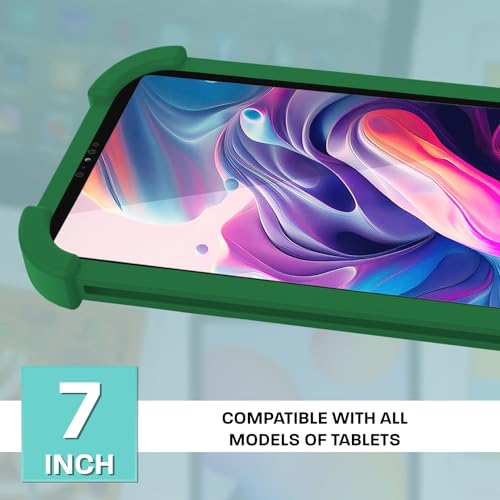 Uniwersalny silikonowy futerał na tablet 7 cali kompatybilny ze wszystkimi modelami tabletów o przekątnej 7 cali (ciemnozielony)