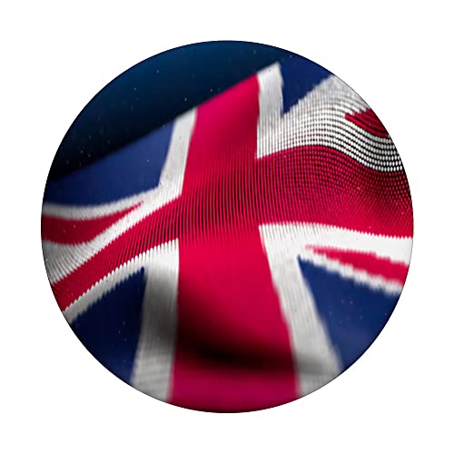 Wavy Vintage UK Union Jack Flag Design For United Kingdom PopSockets Swappable PopGrip, Black - Image 3