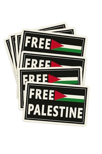 Free Palestine Flag Stickers Pack of 7 | Waterproof Car Stickers Decals Gaza Flag Arabic Freedom for Palestinians Stand with Israel Support Israel Stickers Laptop Bumper Stickers Decal