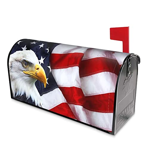 Eagle American Flag Mailbox Covers Magnetic Memorial Day Welcome Mailbox Wraps 4Th Of July Patriotic Post Letter Box Cover Garden Decor Standard Size 18" X 21" #TOP2
