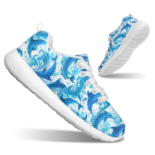 Kids Lace Up Running Shoes Girls Boys Sneakers Breathable Mesh Outdoor Training Shoes Lightweight Sports Shoes for Little Kid Size11.5-13/ Big Kids Size1-33