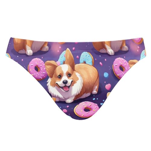 Men's Corgi Dog Donuts Swim Briefs Bikini Swimsuit S 202b3253