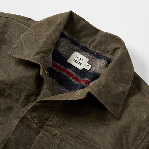 Image of Huckberry Flint and Tinder Men's Wool-Lined Waxed Trucker Jacket, Built for Layering
