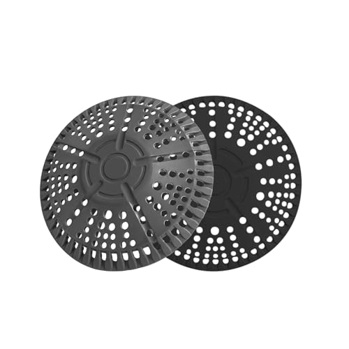 Shower Drain Hair Catcher - 2 Pack Flat Silicone Drain Cover for Shower, Bathtub & Sink | Weighted Hair Stopper for Floor Drain, Clog Preventer, Hair Trap for Long Hair & Pet Hair