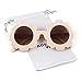 ADEWU Sunglasses for Kids Round Flower Cute Glasses UV 400 Protection Children Girl Boy Gifts (Beige/Brown)