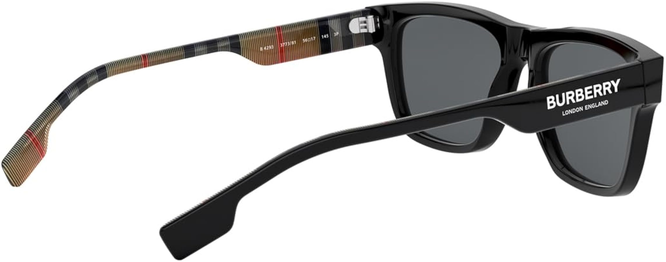 Amazon.com: BURBERRY Sunglasses BE 4293 377381 Black Polar Grey