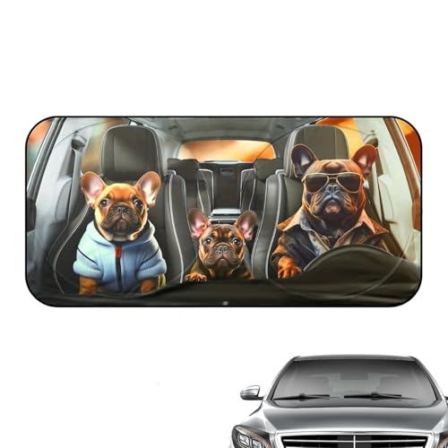 Yplkm Parasol de Parabrisas, Protector UV para Ventana Delantera del Auto, Bloqueador Solar con Estampado Divertido para Clima Caluroso Viajes Camiones RV Actividades Exteriores