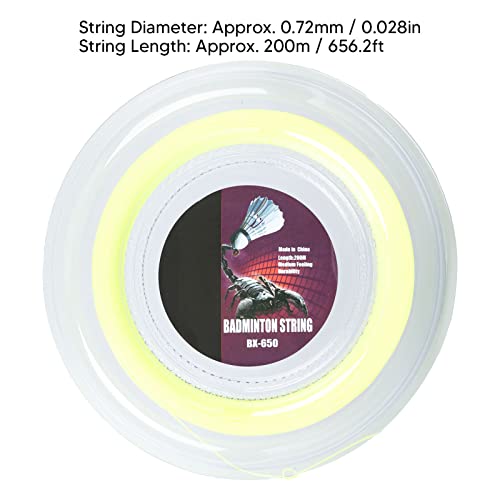 Phefop Badminton Saite, 200m Rolle, Fluoreszierend Gelb, für Schläger-Bespannung