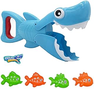 Baby Bath Toys Swimming Pool Shower Gifts Fun Bath Baby Toy for 1,2,3+ Year Olds Boy Girl Toddler Summer Bathtub Water Toys Shark Grabber Toy Fish Game Set Bath Toys No Mold for Kids Ages 3 4 5 6 7 8