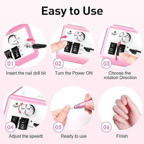 Professional Finger Toe Nail Care Electric Nail Drill Machine Manicure Pedicure Kit Electric Nail Art File Drill - Image 2