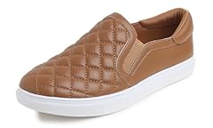 Camel Brown Quilted Vegan Leather