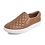 Camel Brown Quilted Vegan Leather