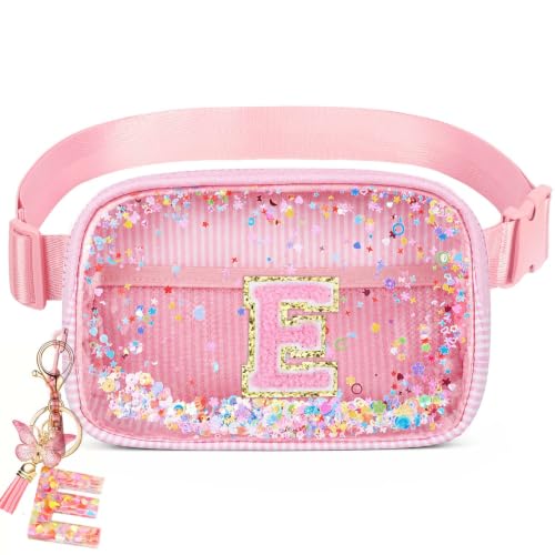 Image of Initial Fanny Pack for Girls - Belt Bag for Teens Kid Teen Girl Kid Birthday Gift Pink E