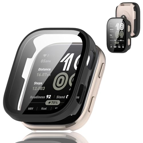 For amazfit bip 6�J�o�[ �Ή� amazfit bip 6 �yESEENN�zPC+�K���X�f�� �P�[�X �S�ʕی� ���ϋv �ϏՌ� �h�o �h�� �����ߗ� �E���ȒP �����^ �J�o�[ �i�u���b�N�j