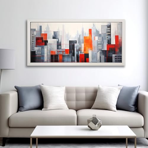 Décoration murale maison TONGYINLI peinture acrylique géométrique paysage urbain 80x160