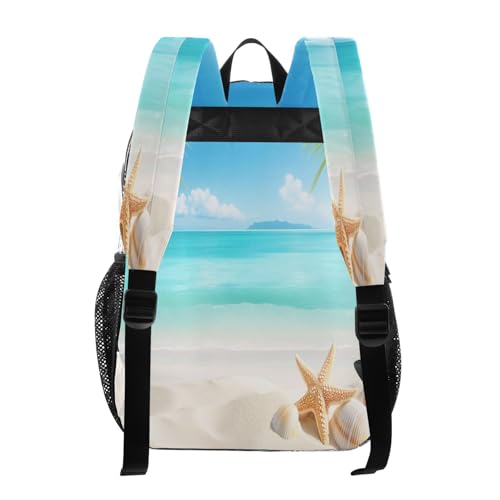 Sunny Beach Clear Backpack - Stadium Approved Large 15.7-inch Waterproof Transparent Bag for Sports, Concerts, Work, Travel#2043