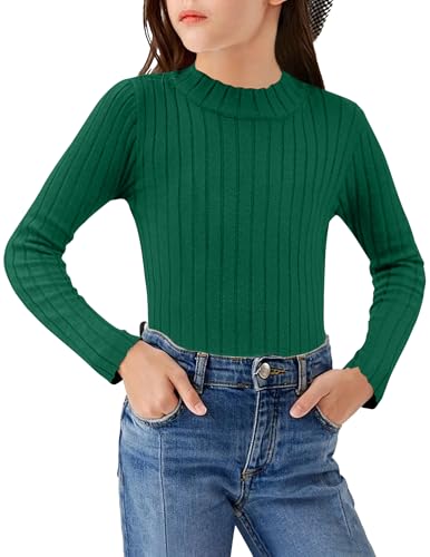 Image of Arshiner Girls Half Turtleneck Long Sleeve Knit Slim Sweater Pullover Tops