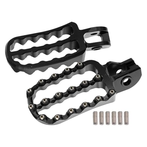 オートバイCNC 107mm長いフットレストフットペグフットペグペダルExcfと互換性のあるSX SXF XC XCF 125-500ccユニバーサルフィットアフターマーケット交換(Black)