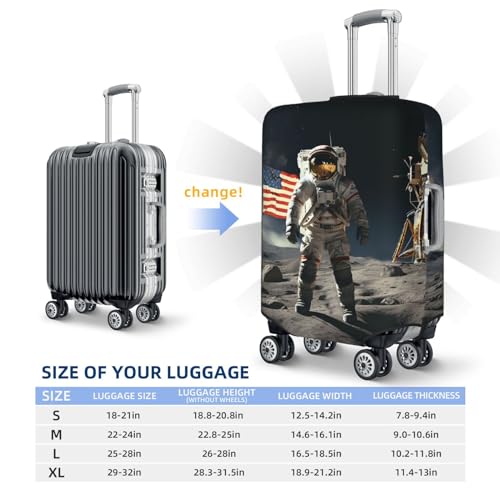 Luggage Cover Elastic Suitcase Cover (18-32 inch) Anti-Scratch Luggage Covers Astronaut Landing on The Moon Travel Suitcase Covers Luggages Protector for Travel Adult Luggages Decorative2