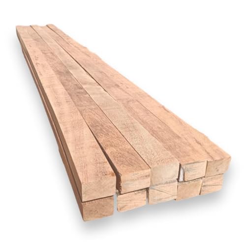 MADERTERRANEA Pack de 10 listones para rastrel exterior de madera tropical FSC® Angelim Pedra 5x3x210 cm