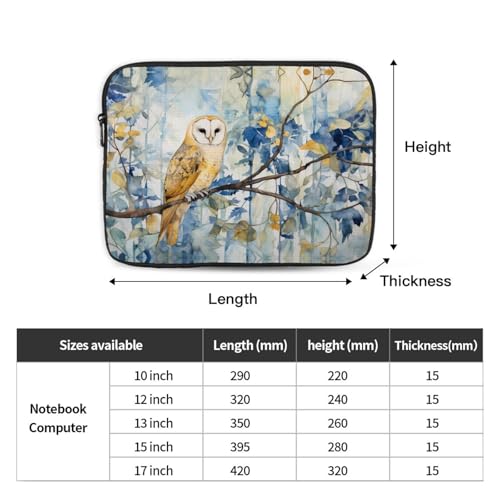 Owl and Violet Laptop Sleeve Case 17 Inch Suitable for Notebook Computer Tablet Traveling Carrying Simple Case4