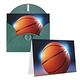 ppthsnvb biglietti di auguri con busta, biglietti vuoti con palla da basket, divertente biglietto di ringraziamento, 10,2 x 15,2 cm, biglietto di auguri per matrimonio, insegnanti, san valentino