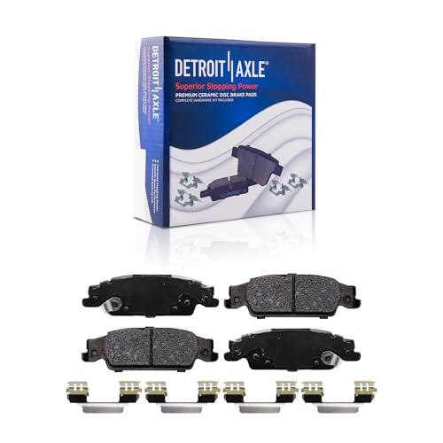 Image of Detroit Axle - Rear Brake Kit for Cadillac 2005-2011 STS 2003-2007 CTS | Drilled & Slotted Brake Rotors Ceramic Brake Pads Replacement 11.73'' inch Rotors