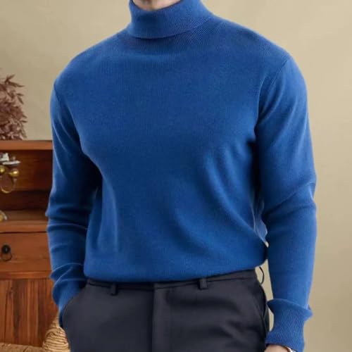 Men's Autumn and Winter Simple High-Neck Knitted Sweater Casual Warm Pullover Long-Sleeved Pullover2