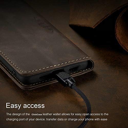 Image of ClickCase for Realme Narzo 20 pro Sheepskin Series Faux Soft Leather Wallet Flip Case Kick Stand with Magnetic Closure Lightweight Slim Flip Cover for Realme Narzo 20 pro (Coffee Brown)