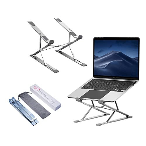 Dogfish Laptop Ständer, 9+7-Stufe Höhenverstellbarer Laptop Stand, Aluminium Belüfteter Notebook Ständer, Laptophalter für MacBook, Lenovo, Dell, 10-17.3'' Laptops, Tablets, Notebooks Cover