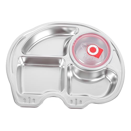 COLLBATH Toddler Plate Bowl Kids Plates and Bowls Set Stainless Steel Tray Safe for Kids