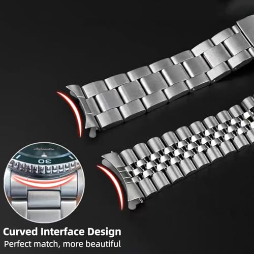 Danxancy Stainless Steel Watch Band Curved Ends Tapered 18mm 19mm 20mm 21mm 22mm 24mmFlexible Metal Watch Strap Smartwatch Bracelet Deployment Double FlipLock Buckle Silver Black Gold by Danxancy - Used condition - Image 3