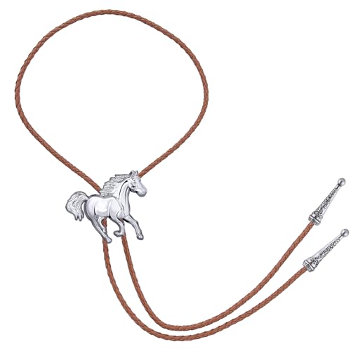 Image of GelConnie Bolo Ties for Men Women Western Cowboy Tie Mens Western Necklace Leather Necktie Gold Bolero Tie Cowboy Necklace