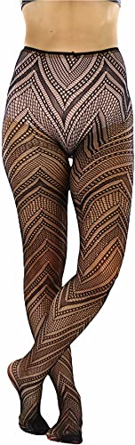 Image of ToBeInStyle Women's Vintage Art Deco Chevron Ornate Design Tights Pantyhose