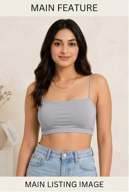 Image of Seamless Padded Bralette for Women | Free Size (Best Fit 28-32 Bust, S to M) | Stretchable Wireless Camisole Bra | Soft Comfortable
