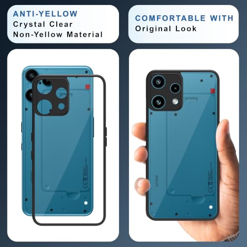 Image of CEDO Backcover for Nothing Phone 3a Lite (5G) | Camera Protection Bump Shockproof Edge | Ultra Hybrid Transparent Acrylic Clear TPU+PC Hard Backcase Cover (Black)