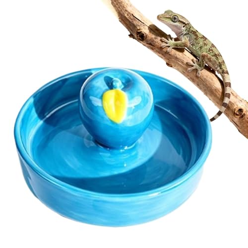 Huxibai Para Turtles- Stabile Keramikschale für Reptilien, für Leopard, Chamäleon, Einsiedler, Schlange, Schnecke, Spinne, Vivarium
