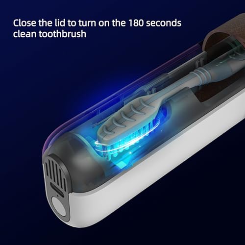 Image of StarWin Portable UV Toothbrush Sanitizer Travel Case With Auto Cycle Sterilization Function - Rechargeable Cleaner Holder for Manual and Most Electric Brush Heads