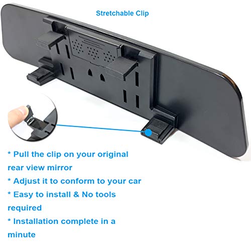 Image of Rear View Mirror, Universal Rearview Mirror, Car Interior Clip-On Wide Angle Rear View Mirror to Reduce Blind Spot Effectively for Car SUV Trucks - Convex - Clear (2 Pack Blind Spot Mirror)