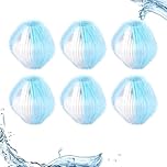 Waytiffer 6 Pack Pet Hair Remover for Washing Machine and Dryer - Reusable Lint Remover Balls, Laundry Pet Hair Catcher for Clothes, Dryer Balls for Dog Cat Fur, Easy Wash & Dry Solution (White Blue)