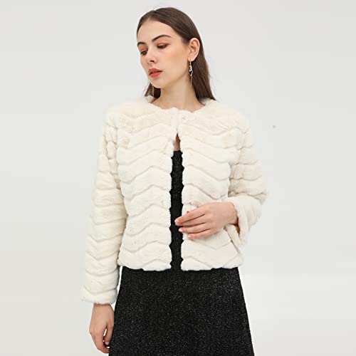 Furtoo Womens Winter Coats Faux Fur Jacket For Women Fuzzy Open Front Shaggy Shacket Short Jackets #TOP4
