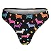 XUTSAKDCJ Women's Fashion No Show Thong Comfortable Black Dachshund Puppy Animal Dog Art Panties Workout Yoga Gym Seamless Thongs
