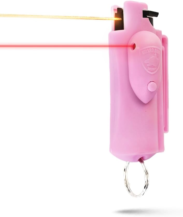 Guard Canine Safety Pepper Spray Self Protection for Girls, Males, OC Spray, AccuFire World’s Solely Laser Sight Pepper Spray Keychain with Belt Clip for Fast Entry, 16 Toes Vary