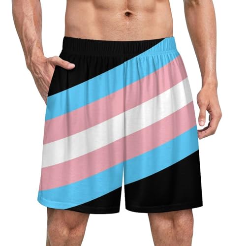 Transgender Pride LGBTQ Pajama Shorts for Men, Men's Pajama Bottoms