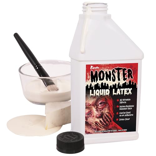 Kangaroo MONSTER16-INVICORE S Halloween Makeup Monster Liquid Latex I Quick Drying Liquid Latex Sfx Makeup Kit I Multi-Purpose Liquid Rubber White Face Paint thumb #1