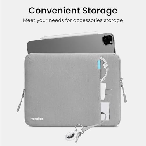 Image of tomtoc 360 Protective Tablet Sleeve for 2026 iPad Air 11-inch (M4 /M3 /M2), iPad Pro 11-inch (M5 /M4 /4th /3rd /2nd /1st Gen) with Magic Keyboard /Smart Keyboard Folio, 11 inch iPad Water-Resistant Tablet Case