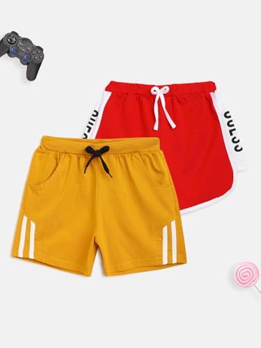 Image of Li'l Tomatoes Girls 100% Cotton Combo Shorts Pack of 2 | Soft & Breathable Summer Shorts | Elastic Waist Casual Wear | 2-14 Years