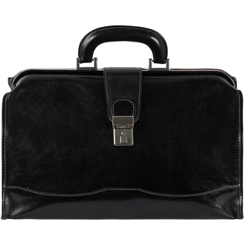 Time Resistance Leather Doctor Briefcase - Italian Handmade Medical Bag - Vintage Style Briefcase...