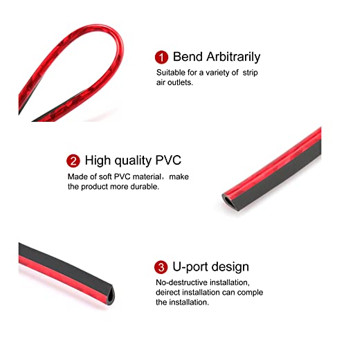 SINGARO 20 Pieces Car Air Conditioner Air Outlet Decorative Strips, Bendable DIY Decorative Strips, Universal for Most Air Outlets, Car Interior Accessories (Ice red) - Thumbnail 3